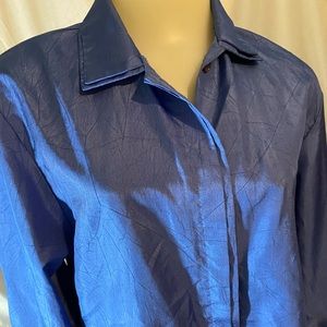Blouse  Blue Vintage Let Loose Size 14 L sleeves
